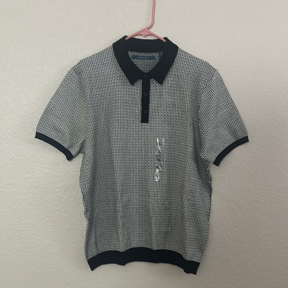 Perry Ellis Black and White Patterned Men's Shirt